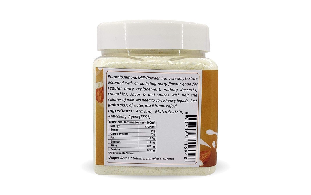 Puramio Almond Milk Powder    Plastic Jar  300 grams